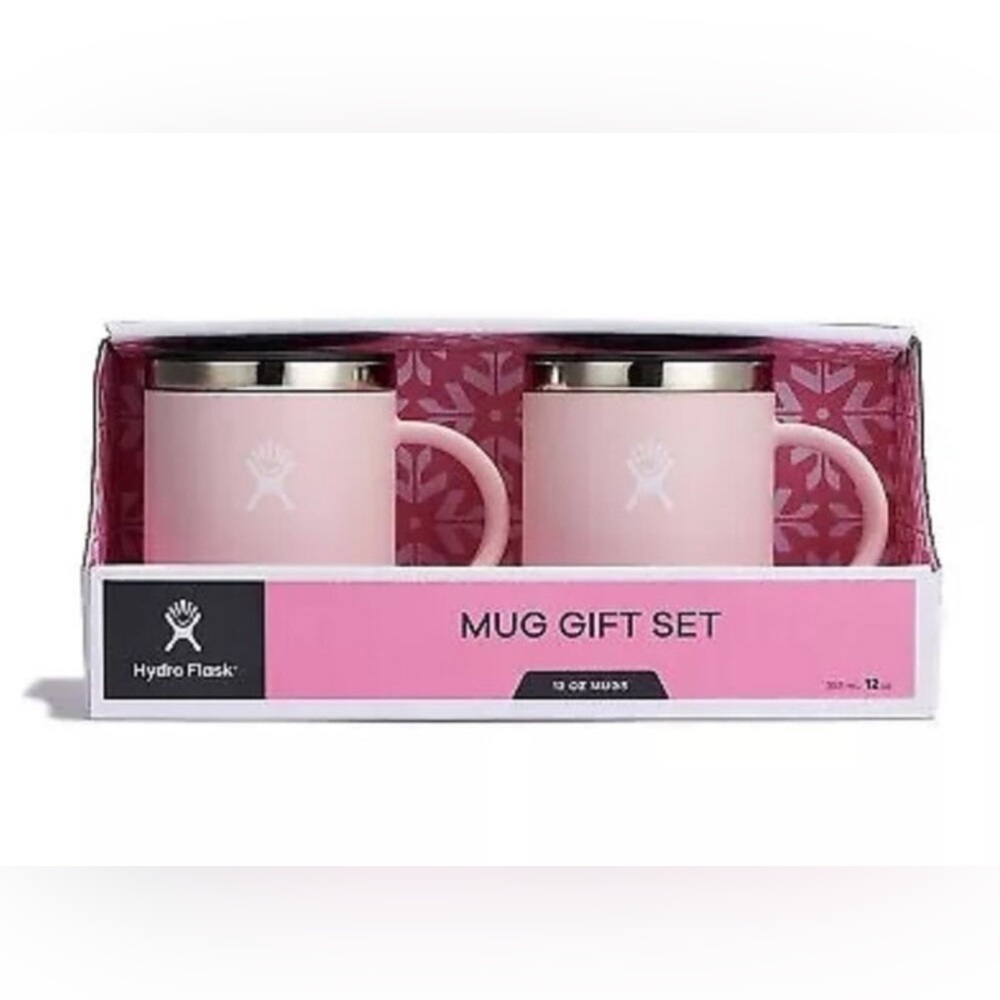 Hydro Flask 2pc Coffee Mug Set Trillium 12oz BPA Free Vacuum Insulated Pink Gift